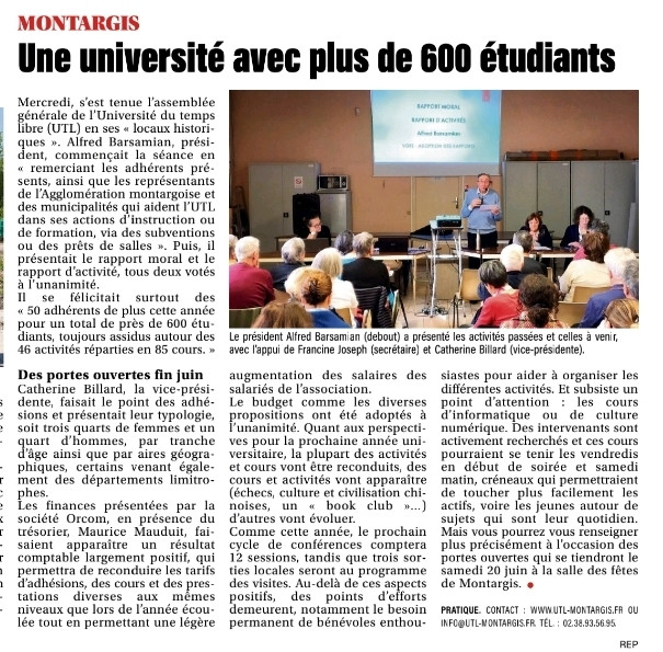 Assemblée Générale de l'UTL